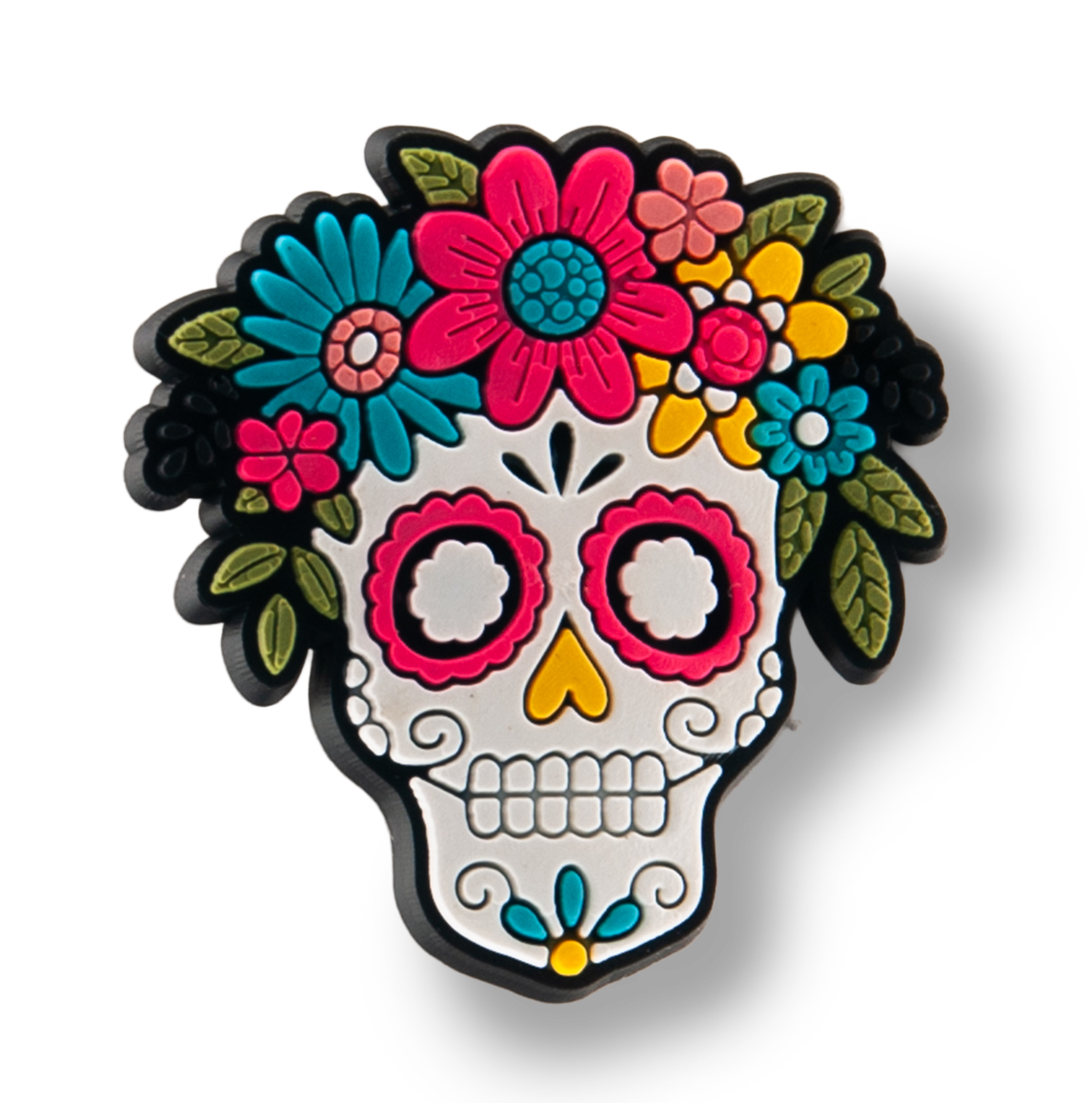 Skull & Flowers Charm (Día De Los Muertos)