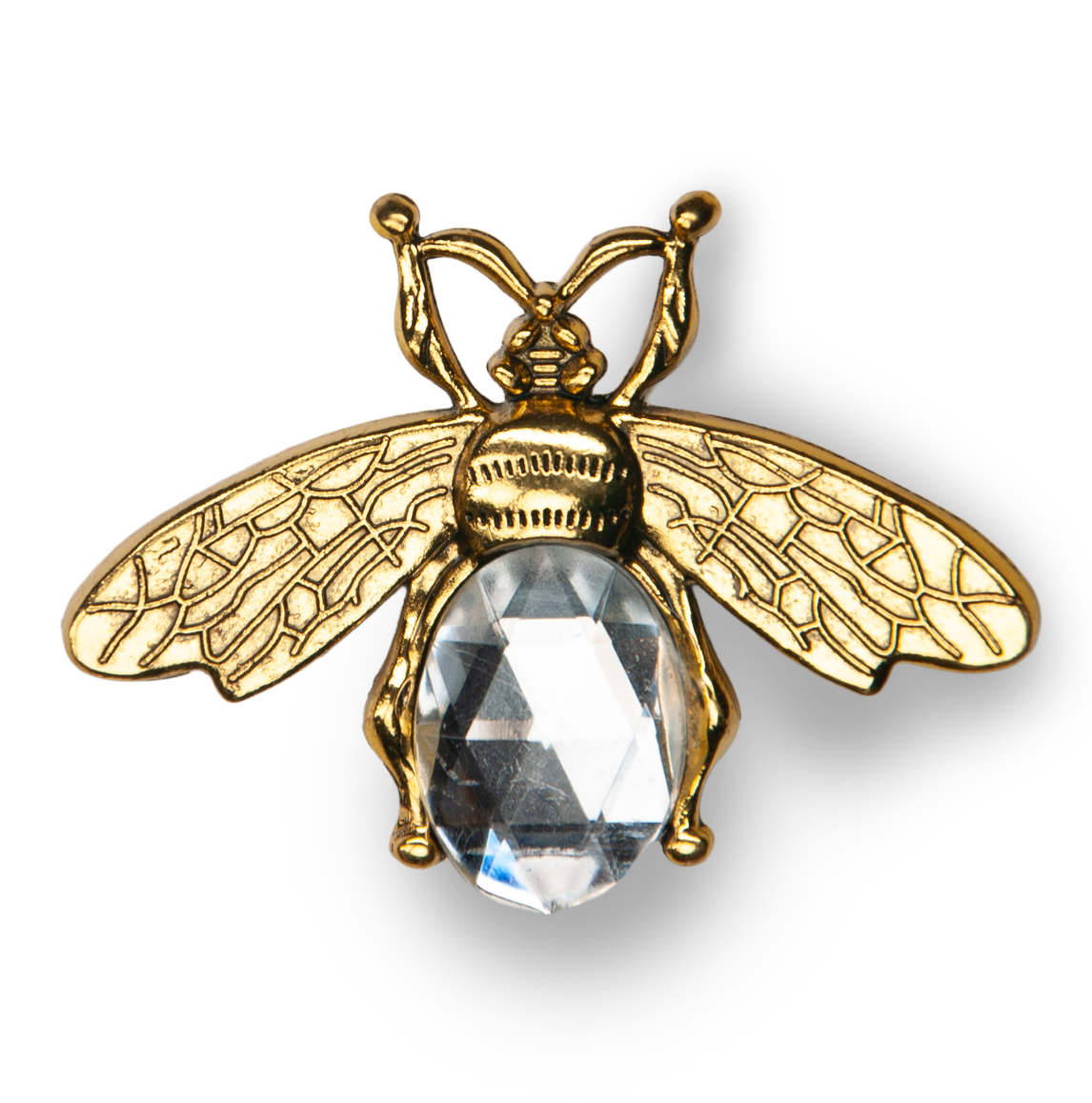 Gold Bee White Gem Metal Charm