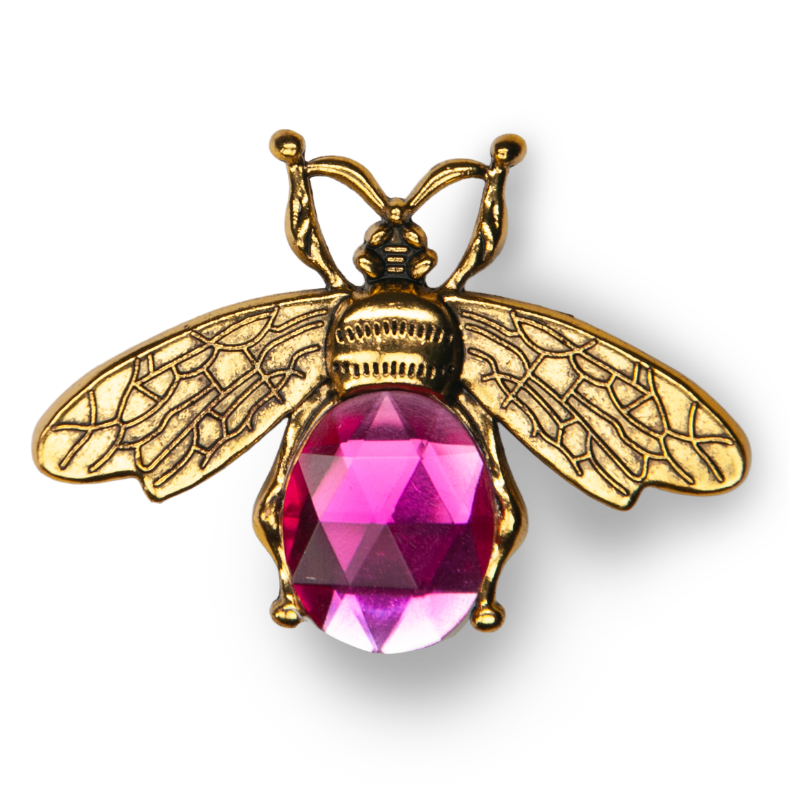 Gold Bee Pink Gem Metal Charm