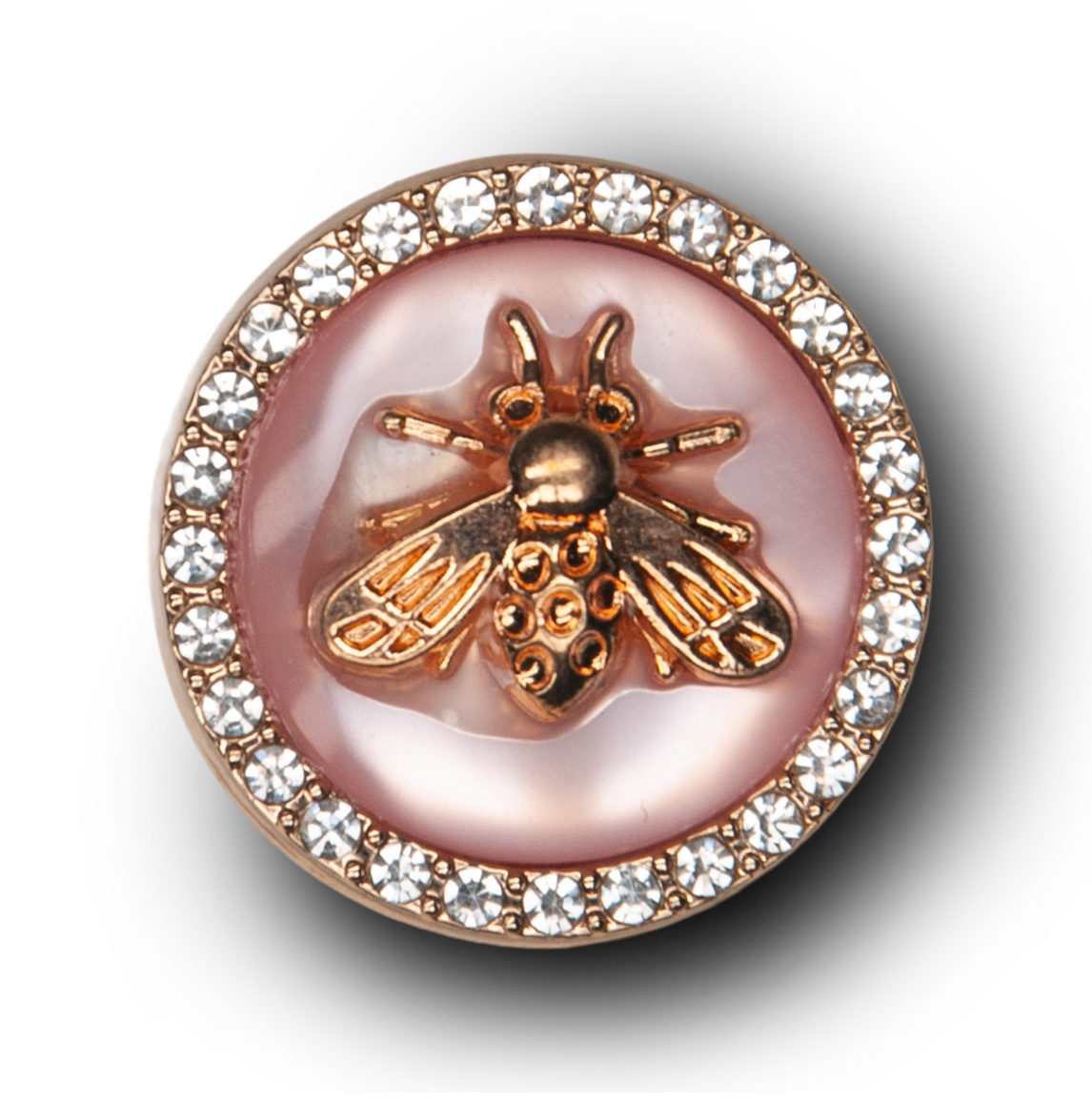 Gold Bee Pink Pearl Broach Metal Charm