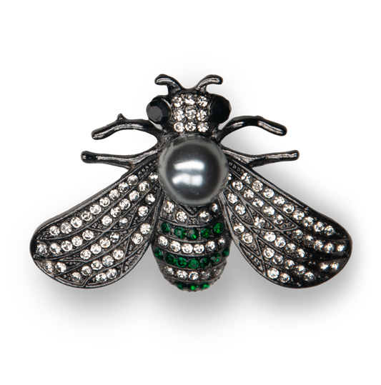 Black & Green Bee Metal Charm
