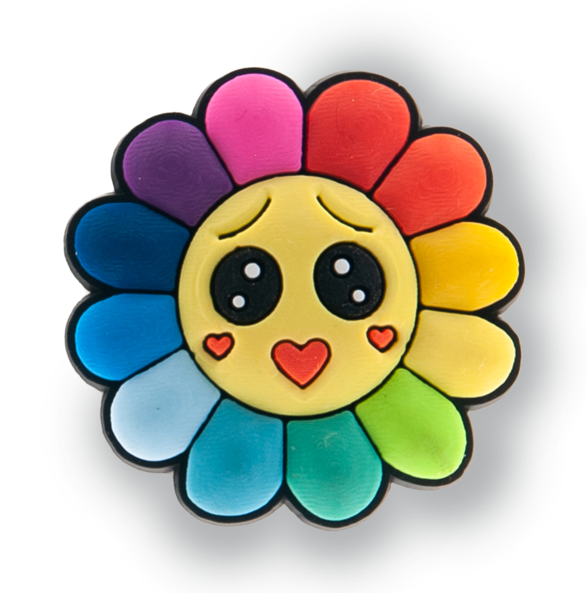 Cute Rainbow Smiling Flower Charm
