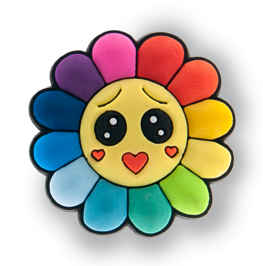 Cute Rainbow Smiling Flower Charm