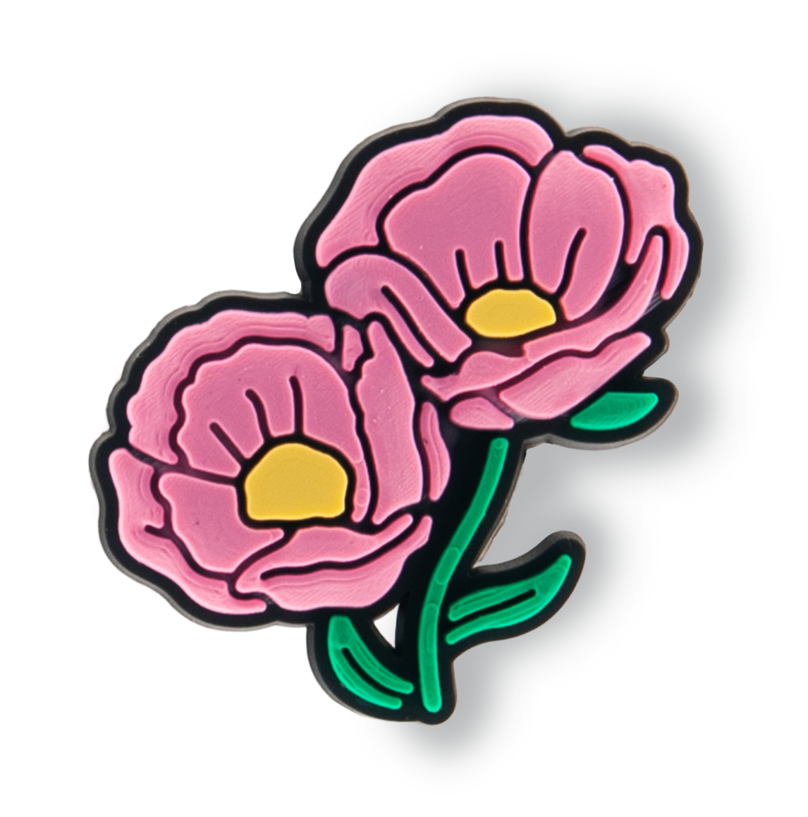 Double Pink Flower Charm