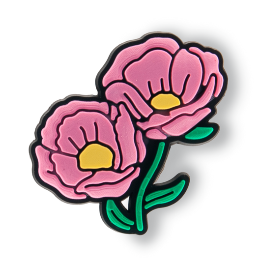 Double Pink Flower Charm