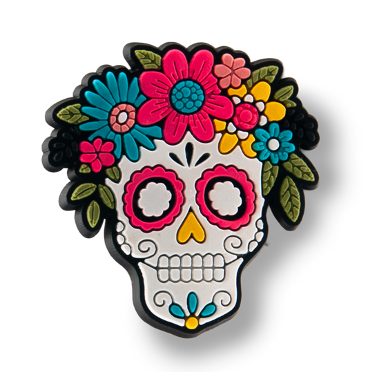 Skull & Flowers Charm (Día De Los Muertos)