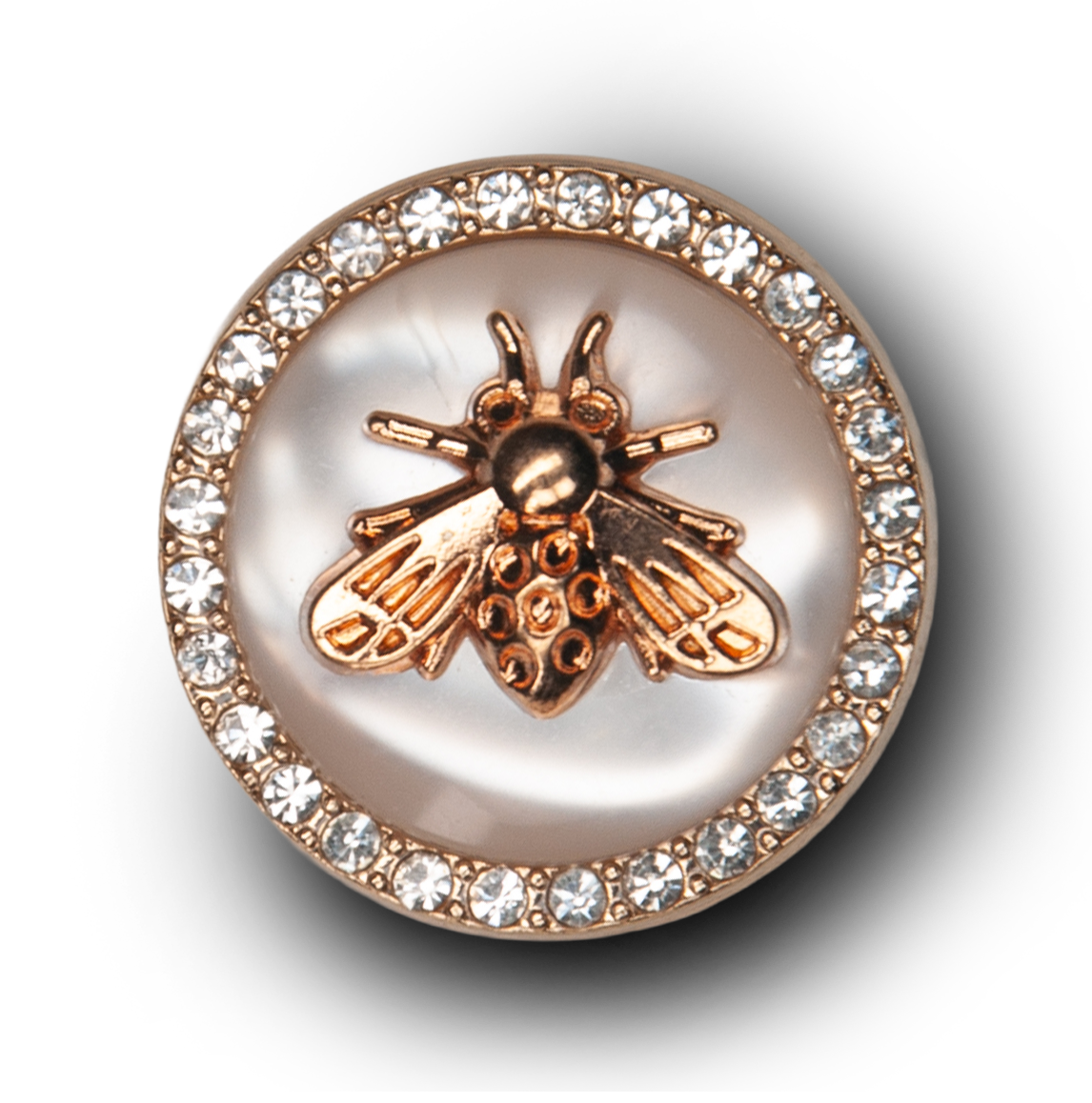 Gold Bee White Pearl Broach Metal Charm