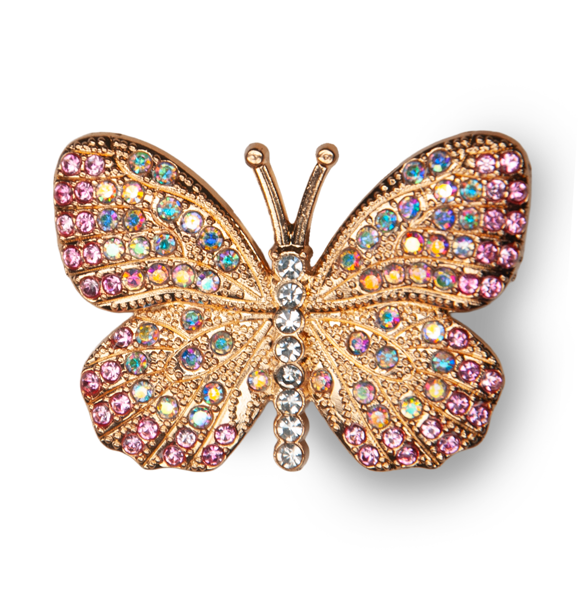 Gold Jeweled Butterfly Metal Charm