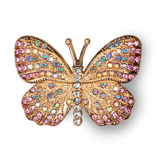 Gold Jeweled Butterfly Metal Charm