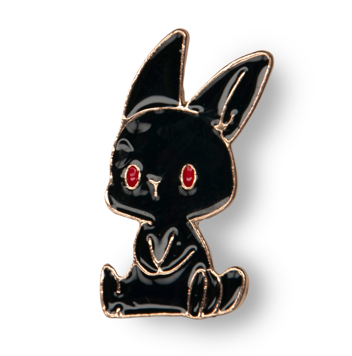 Gold & Black Bunny Metal Charm
