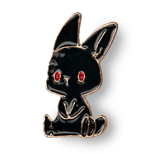 Gold & Black Bunny Metal Charm