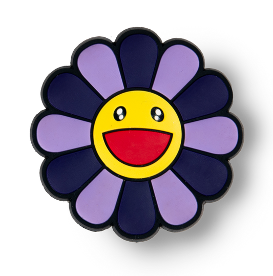 Dark Purple Happy Flower Charm