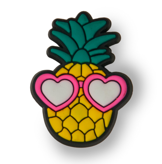 Heart Glasses Pineapple Charm