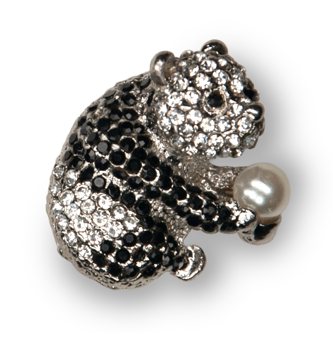 Jeweled Panda Metal Charm