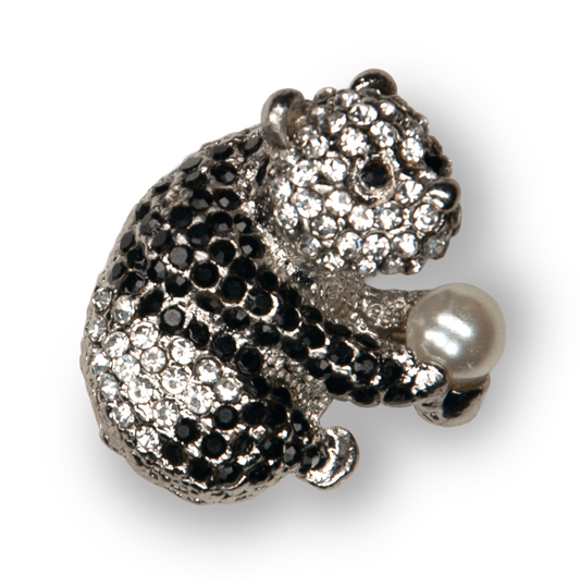 Jeweled Panda Metal Charm