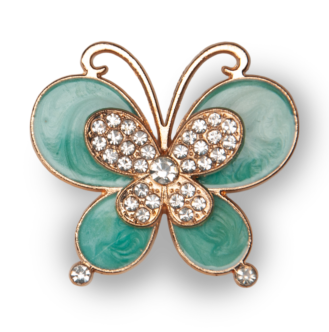 Blue Pearl Butterfly Metal Charm