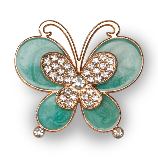 Blue Pearl Butterfly Metal Charm