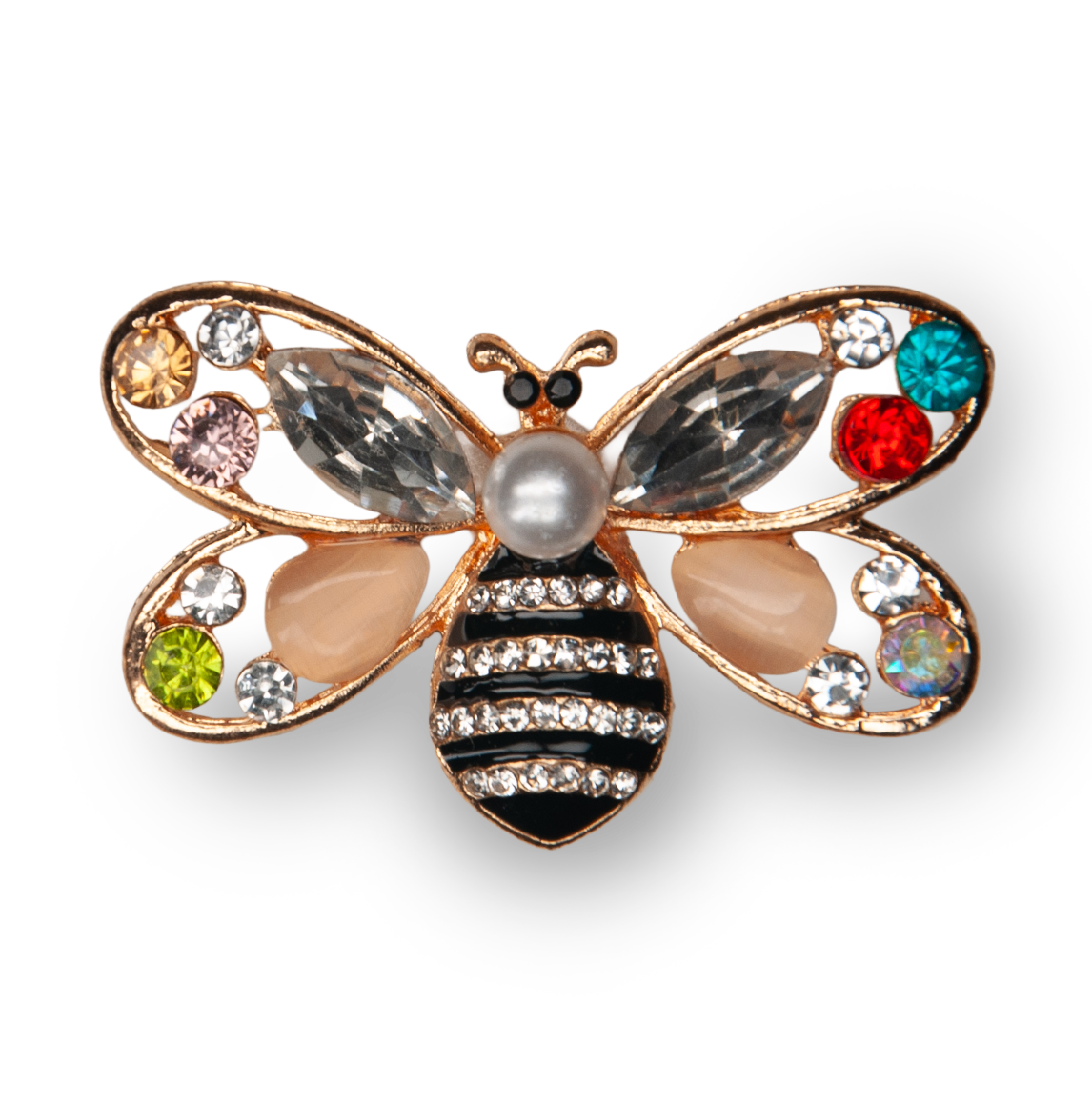 Multi-Color Jeweled Bee Metal Charm