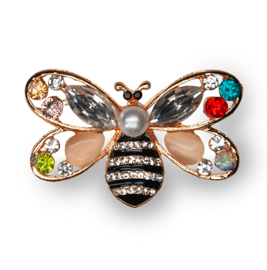 Multi-Color Jeweled Bee Metal Charm