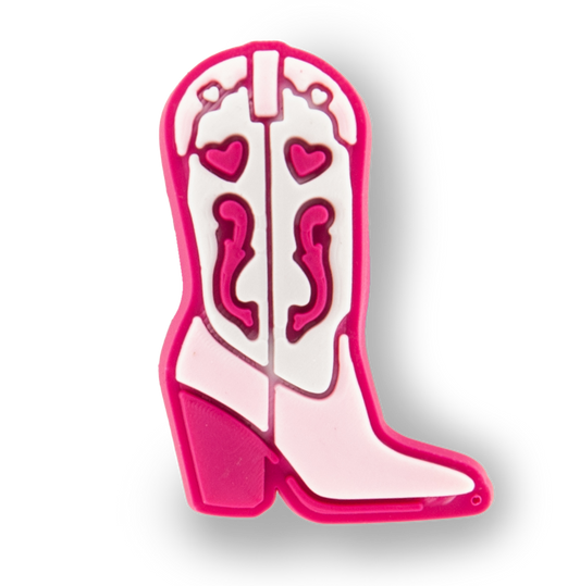 Pink Cow Girl Boots Charm