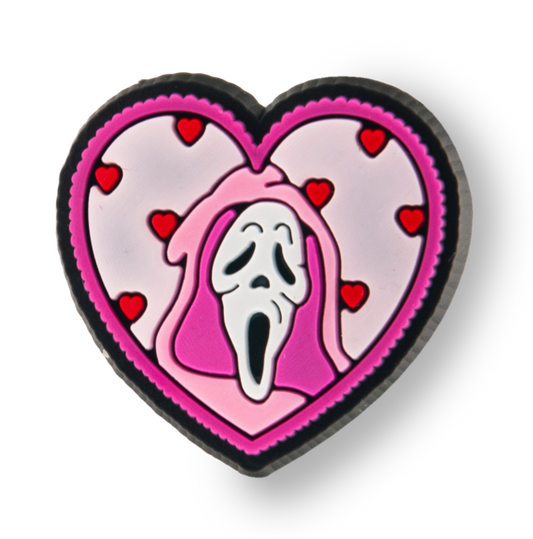 Pink Ghostface Heart Charm