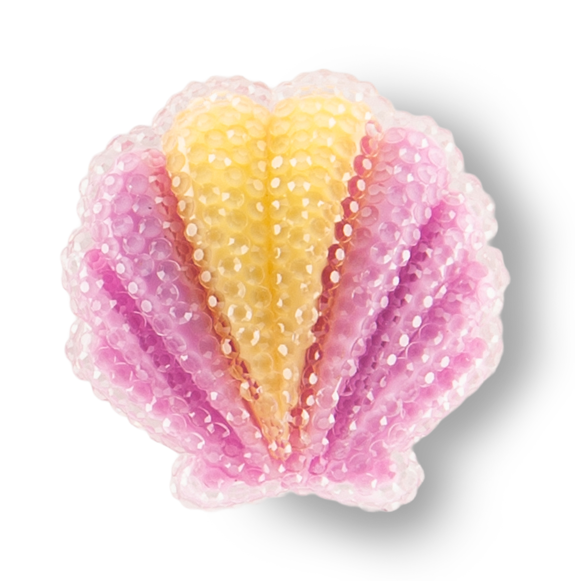 Pink & Yellow Glitter Sea Shell Charm