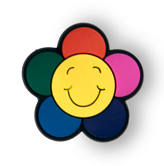 Rainbow Smiling Flower Charm
