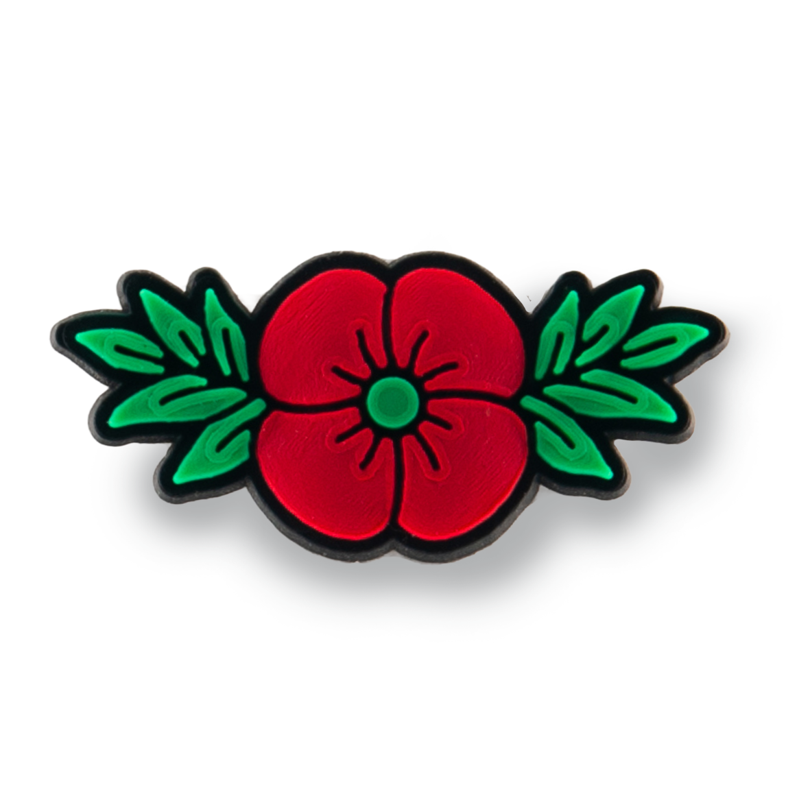 Red Poppy Flower Charm