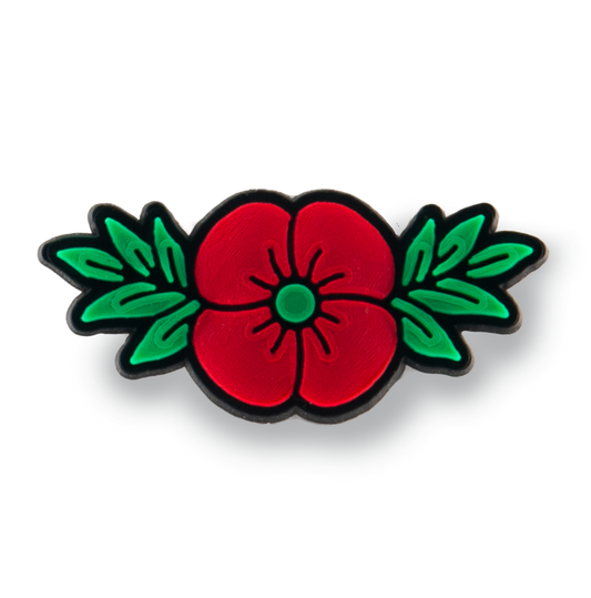 Red Poppy Flower Charm