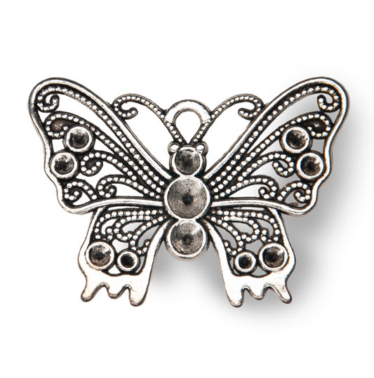 (Large) Silver Butterfly Charm