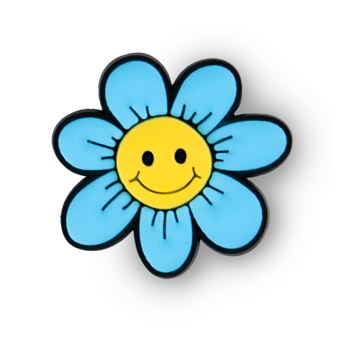 Baby Blue Smiley Flower Charm