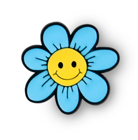 Baby Blue Smiley Flower Charm