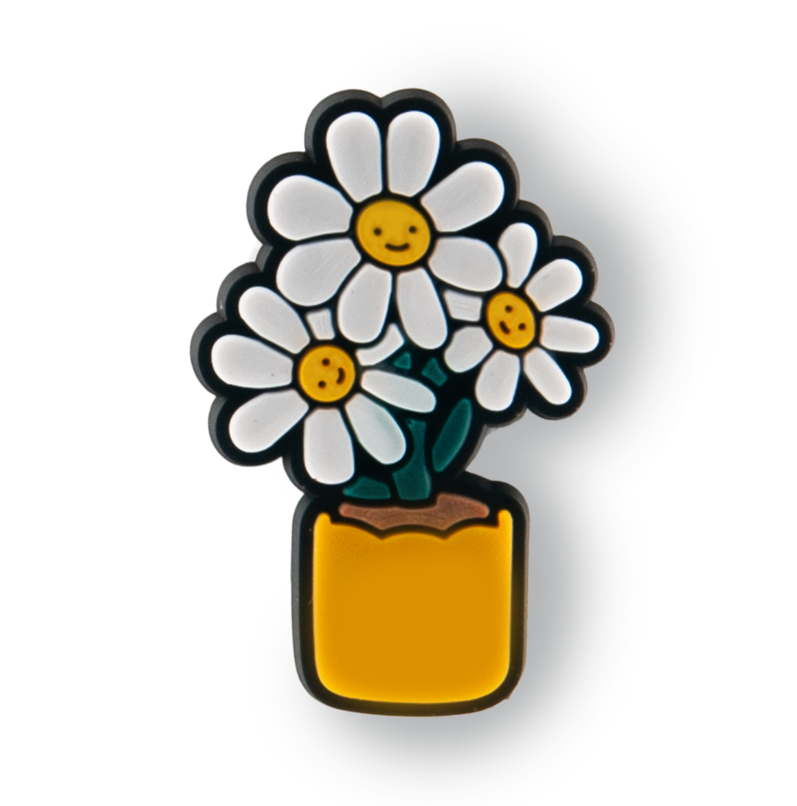 White Daisies Flower Pot Charm